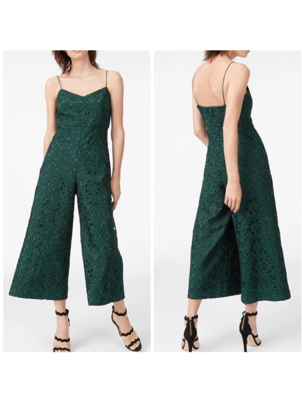 Club Monaco Dark Green Lace Culotte Jumpsuit